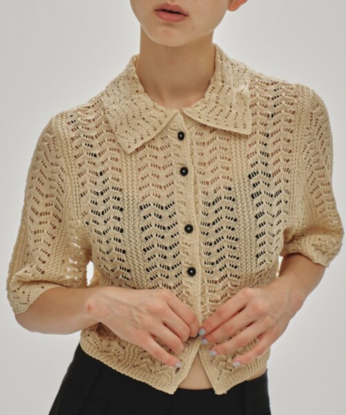 トップス TODAYFUL Lace Knit Shirts TODAYFUL/トゥデイフル】Lace Knit Shirts/レースニットシャツ