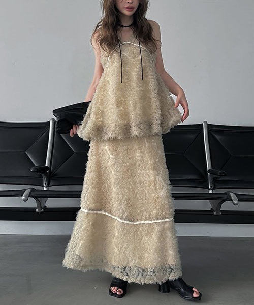 circle tulle motif balloon peplum 【公式通販】