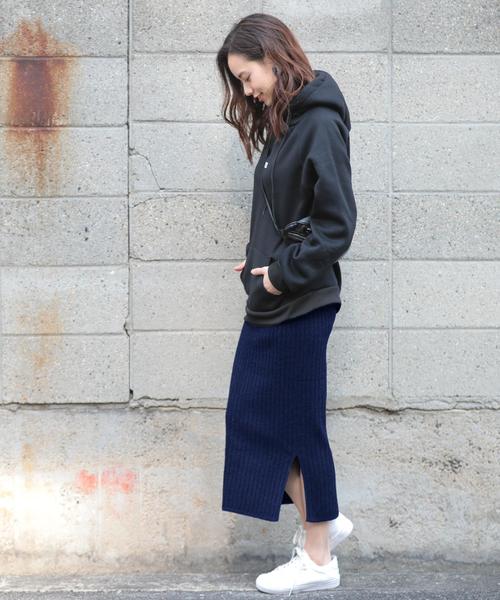 芸能人愛用 ネイビー ニットスカート ひざ丈スカート Sooke Pocketnews Ca