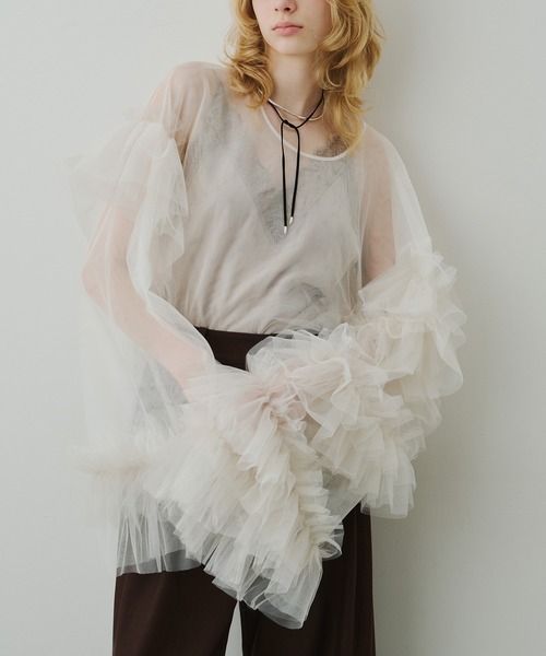 LA BELLE ETUDE | ボリュームチュールギャザーデザインTOPS - Buyee