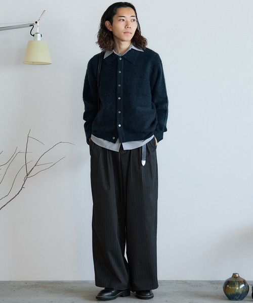 WYM MOHAIR BLEND KNIT SHIRT CARDIGAN ほか MOHAIR BLEND KNIT SHIRT CARDIGAN（ニット/セーター）｜WYM LIDNM