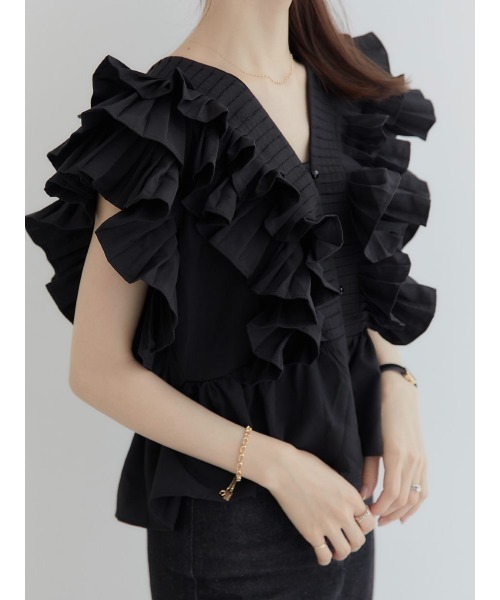 Cotton ファッション Smyeon フリルコットン ブラウス