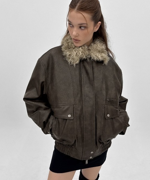 BLACKUP | [MADE] クリゼファーレザージャンパー - Buyee, an Online