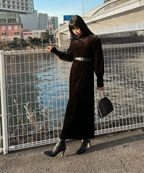 【よっちゃんママ】 ルネ Rene ベロア ニット ワンピース 34 黒 187649117_o2.jpeg?