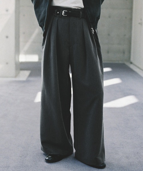 スーツ SLIGHT FLARE DOUBLE CLOTH BAGGY SLACKS WYM LIDNM | SLIGHT FLARE DOUBLE CLOTH BAGGY SLACKS - Buyee