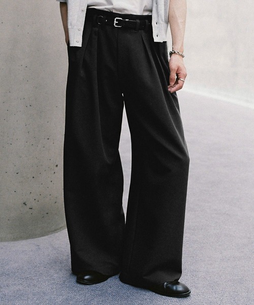 Chikashitsu＋ double tuck balloon slacks（Summer nylon