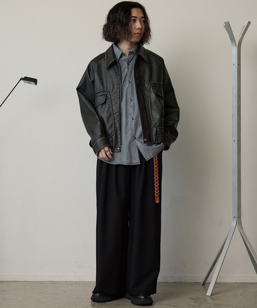 スーツ SLIGHT FLARE DOUBLE CLOTH BAGGY SLACKS SLIGHT FLARE DOUBLE CLOTH BAGGY SLACKS（スラックス）｜WYM LIDNM