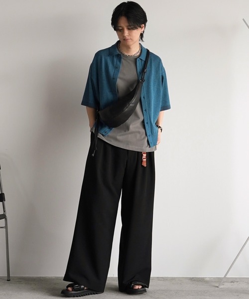 WYM LIDNM | SLIGHT FLARE DOUBLE CLOTH BAGGY SLACKS - Buyee, an