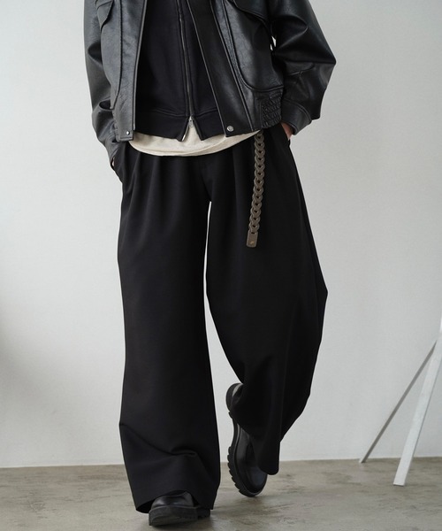 スーツ SLIGHT FLARE DOUBLE CLOTH BAGGY SLACKS SLIGHT FLARE DOUBLE CLOTH BAGGY SLACKS（スラックス）｜WYM LIDNM
