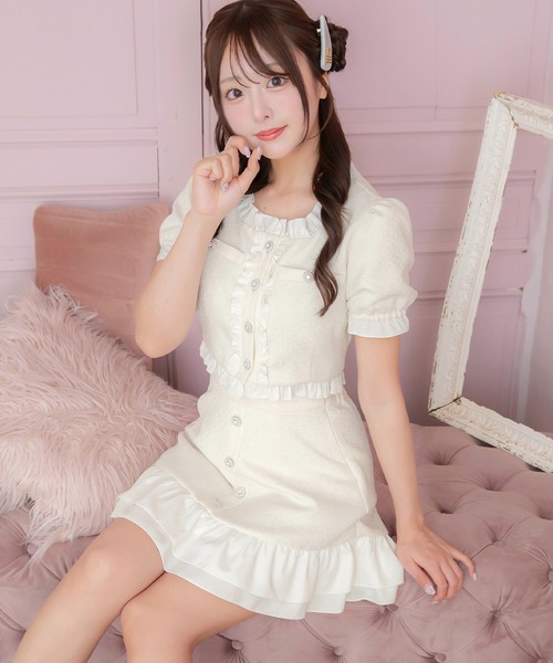 PRICHOU | Frill Tweed Tops/フリルツイードトップス - Buyee, an