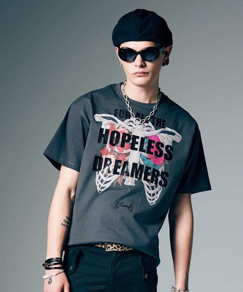 glamb グラム Sacred Damage Cutsew セイクリッドダメージカットソー - White ロックファッション バンド Tシャツ のGEKIROCK CLOTHING