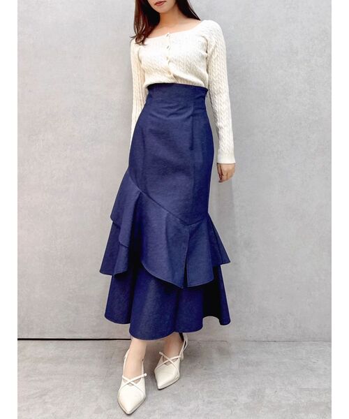 DAZZLIN | バックレースアップアシメマーメイドスカート - Buyee, an