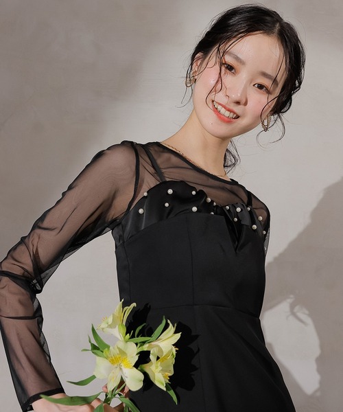 KANA | ノースリーブ ジャガード コクーン ドレス オケージョン