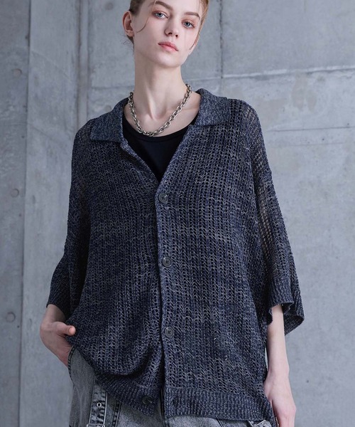 lidnm LOOP YARN WIDE CARDIGAN CHARCOAL M lidnm LOOP YARN WIDE CARDIGAN CHARCOAL M