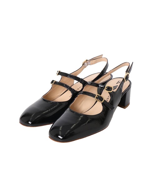 FABIO RUSCONI ブラック ローヒールパンプス 新品 FABIO RUSCONI | 【FABIO RUSCONI】ローヒールポインテッドトウ