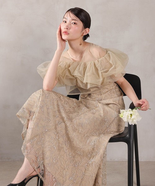 KANA | ボリュームボレロ花柄ワンピースドレス 2点セットワンピース