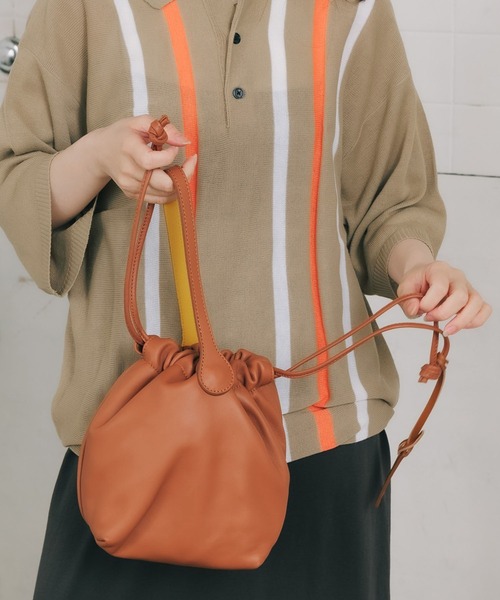 【美品】MARCO MASIレザーハンドルラフィアバッグ　ブラウン MARCO MASI かごバッグ カゴバッグ 「MARCO MASI」別注 レザー