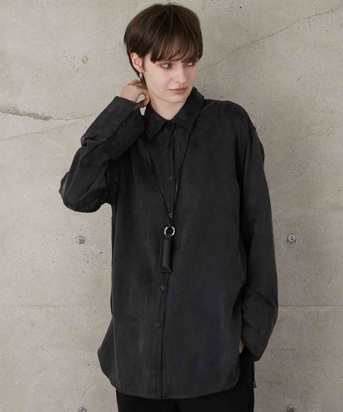 ブラウス シャツ 「LA PEAU DE GEM」soft rayon shirt/ソフトレーヨンシャツ レディース la peau de gem ブラウス シャツ 「LA PEAU DE GEM」soft rayon