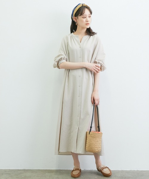 Vis Web限定 リネンライクバンドカラー前開きシャツワンピース Buyee ต วกลางช อปป งจากร านค าญ ป น ซ อจากzozotown