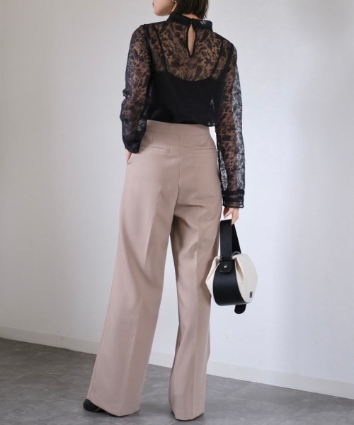 REURIE' | シアージャガードブラウス / original sheer jacquard