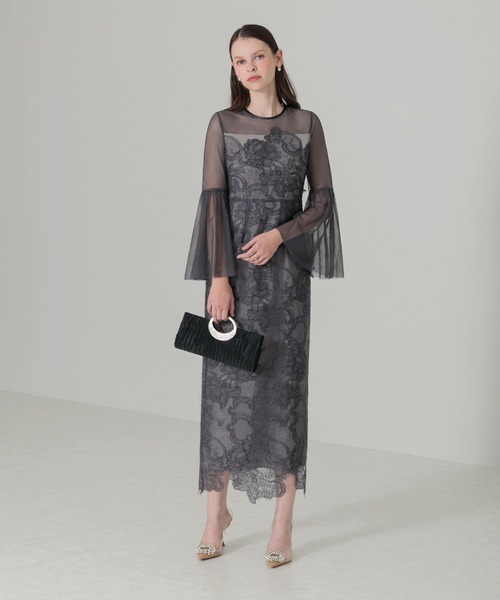 Leja チュールロングスリーブリーフIラインドレス leja チュール