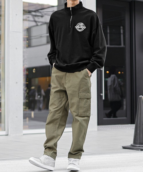 JOKER | ルーズシルエット刺繍ワッペンハーフジップトレーナー 長袖