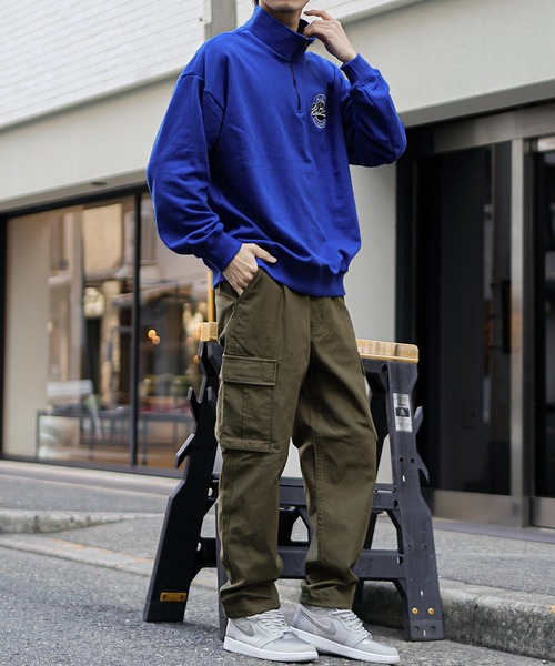 JOKER | ルーズシルエット刺繍ワッペンハーフジップトレーナー 長袖