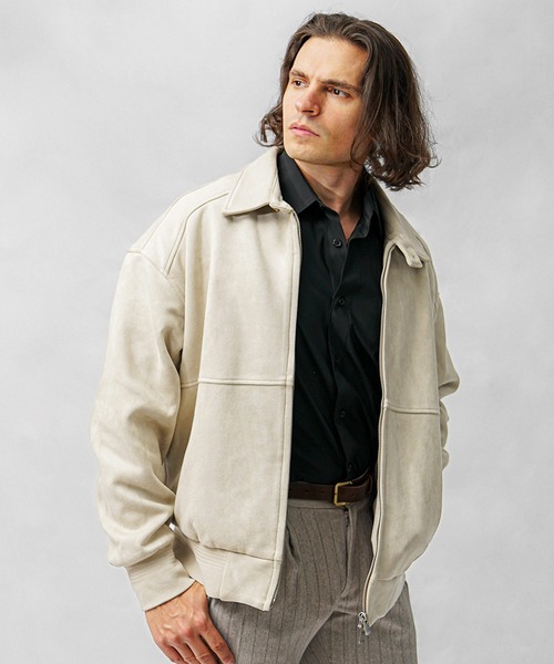 SOMEDIFF | スエードショート丈ブルゾン メンズ オーバーサイズ CPO