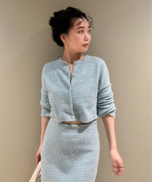 「HeRIN.CYE」 キャミソールニット FREE グリーン レディース HeRIN.CYE | Fringe back open camisole (キャミソール ) |SHEL