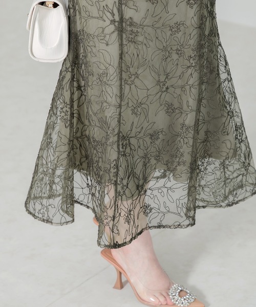 LEJA | 【LEJA】リボン付きパフスリーブシアーボレロ刺繍レース