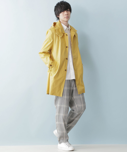 Buyee Mono Mart フード脱着ストレッチツイル ステンカラーコート 일본 상점 온라인 대리 쇼핑 Zozotown 제품을 전 세계적으로 배송해드립니다