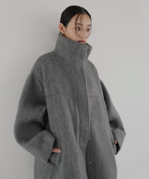 HELLAM | シャギースタンドカラーコート - Buyee, an Online Proxy