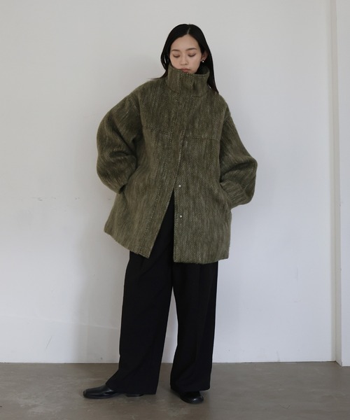 HELLAM | シャギースタンドカラーコート - Buyee, an Online Proxy