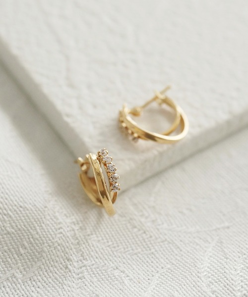 TAKE-UP | K18/K10 ダブルツイストフープピアス( YG) - Buyee, an