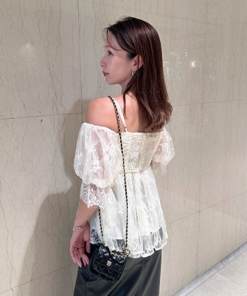 SNIDEL | バリエオフショルレースチュニック - Buyee, an Online Proxy