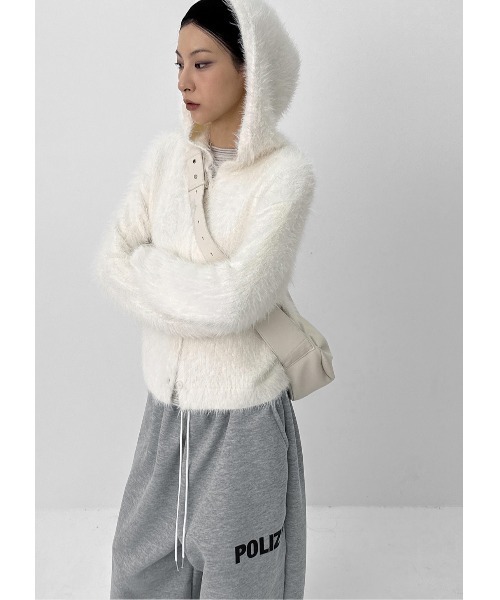 BLACKUP ヌニルファートリミングフードジャンパー BLACK UP] ポニ