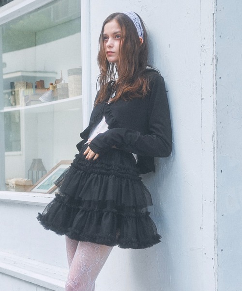 Lovilyn【初回即完】ファーフードもちっとボリュームパーカー ブラック