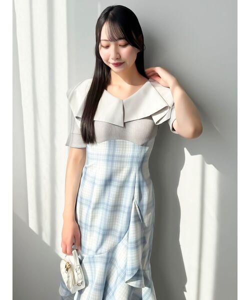 dazzlin ラッフルマーメイドコンビワンピース dazzlin ワンピース ラッフルマーメイドコンビワンピース