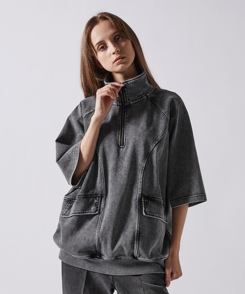 【CLEL】ヘビーウェイトヴィンテージデザイン半袖ハーフジップTシャツ2枚セット CLEL | 【CLEL】Heavy Weight Vintage Design Short Sleeve Half