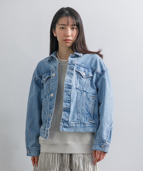 美品　アッパーハイツ ルーズデニムジャケット　Gジャン　グレー　ブラック　別注 upperhights（アッパーハイツ）の「＜upper hights (アッパー