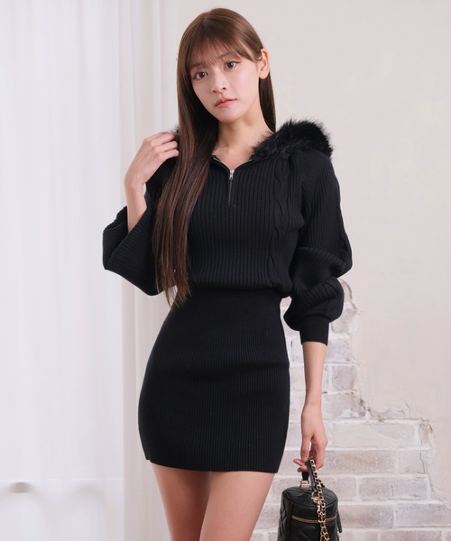 LIPSERVICE | ファーフードニットワンピース - Buyee, an Online Proxy