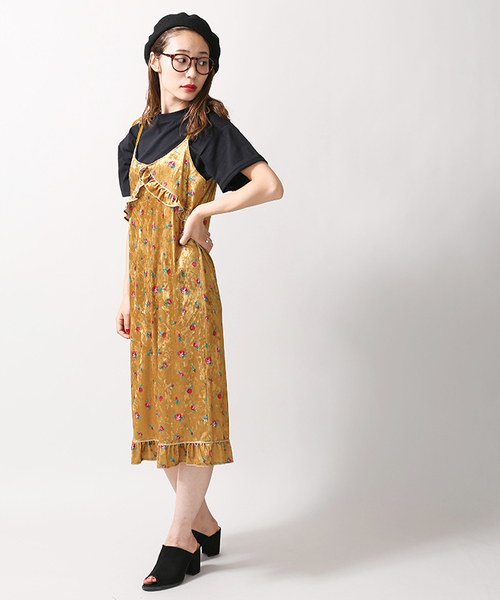 Wego Wego フラワーベロアキャミワンピース Buyee An Online Proxy Shopping Service Shop At Zozotown Bot Online