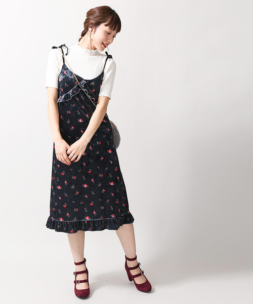 Wego Wego フラワーベロアキャミワンピース Buyee An Online Proxy Shopping Service Shop At Zozotown Bot Online