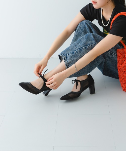 【新品未使用】RODE SKO チャンキーヒールリボンパンプス RODE SKO パンプス 「MADE IN JAPAN」チャンキーヒールリボン