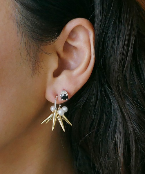 e.m. イーエム ジルコニアゆれピアス シルバー　ピアス 片耳用  美品 SILVER5 ジルコニアゆれピアス/レディース/メンズ（ピアス（片耳