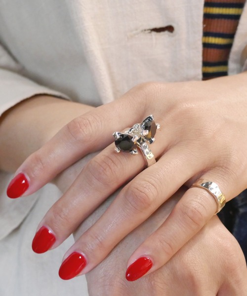 e.m. ゆれリング　ブラックジルコニア E.M. | SILVER925ブラックジルコニアゆれリング/メンズ/レディース