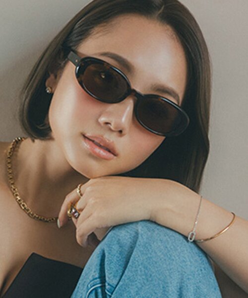 Zoff AOI IHARA オーバルサングラス ブラウン Zoff｜伊原葵