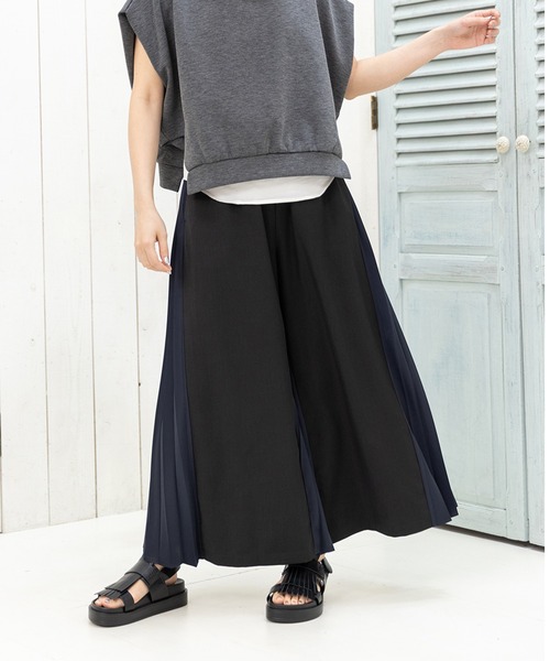 【 ⑅⃝TOTO】OSMOSIS プリーツパンツ & ニット切替ブラウス ⑅⃝TOTO様専用】OSMOSIS プリーツパンツ & ニット切替ブラウス