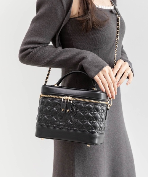 RANDA ランダ バニティバッグ ショルダー キルティング 黒 ホビ垢