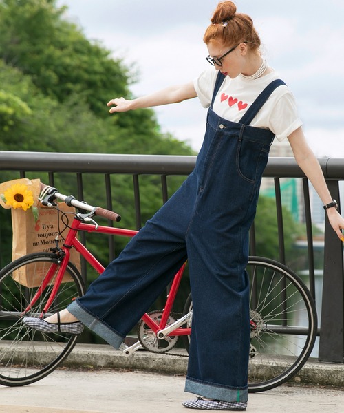 BONLECILL | カラーステッチ4wayハイウエストワイドデニム